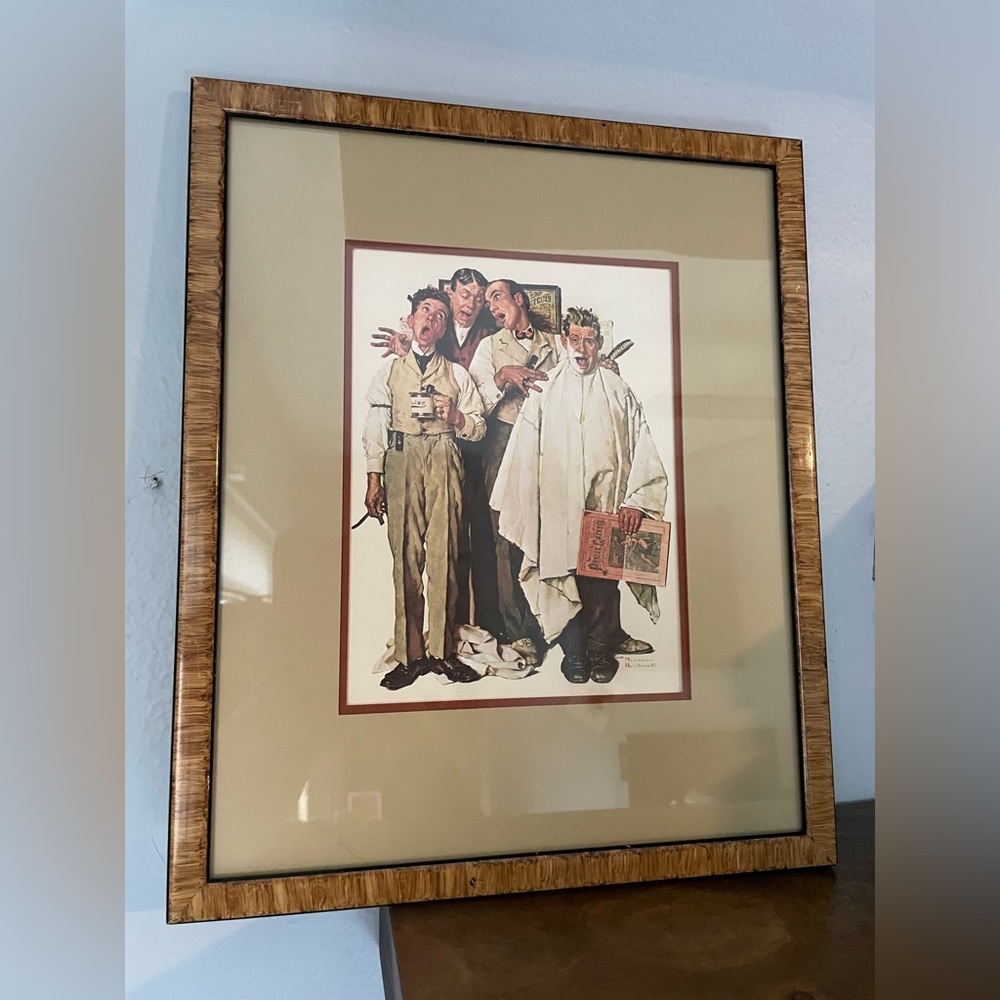 Norman Rockwall Barbershop Quartet Vintage Framed Print